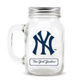 NEW YORK YANKEES GLASS MASON JAR w/chocolate baseballs